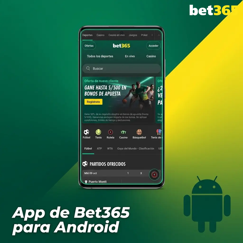 Pantalla de la app de Bet365 para Android mostrando proceso de instalación mediante APK en dispositivo móvil